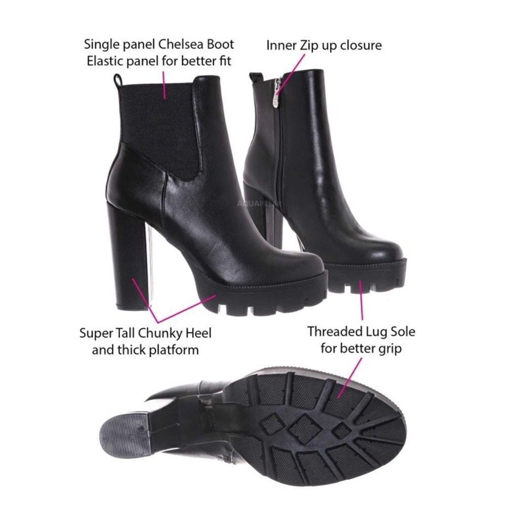 X2B Block Heel Zip Chelsea Boot - Picture 7 of 13